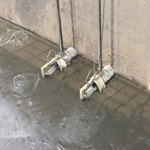 Sewage plant agitator