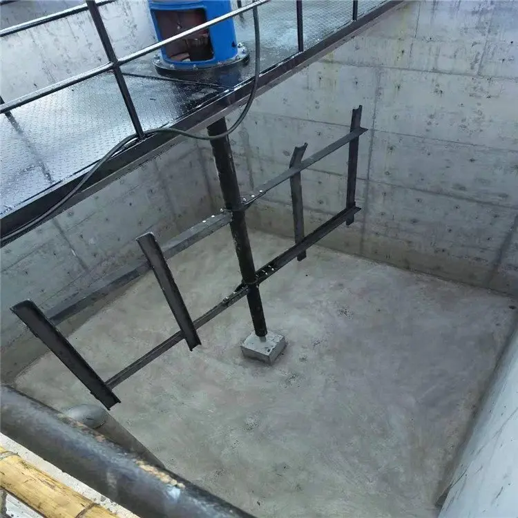 Carbon steel lined plastic frame blade mixer for flocculation tank